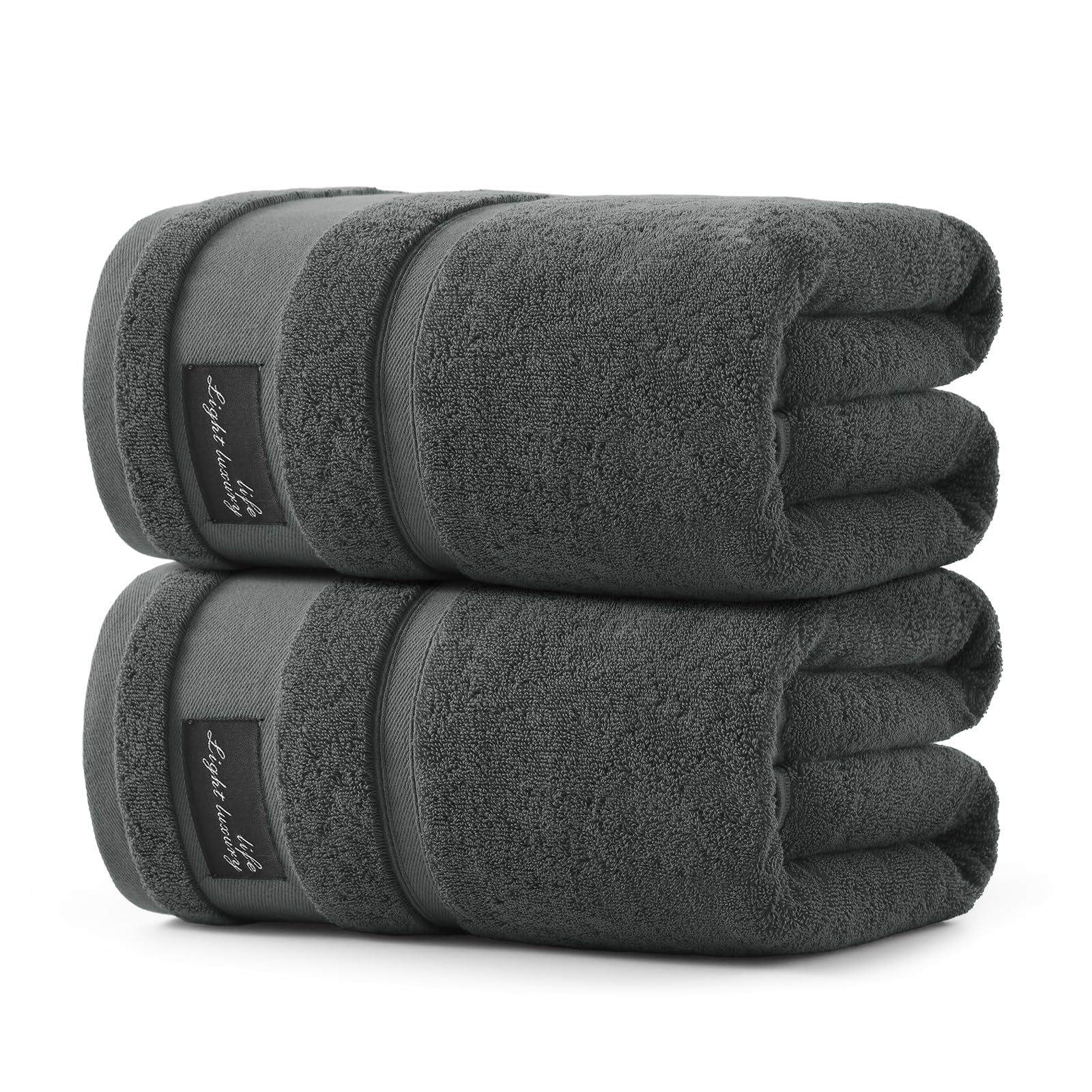 REDKISS bath towel 31x63 dark gray front view showing plush hotel luxury