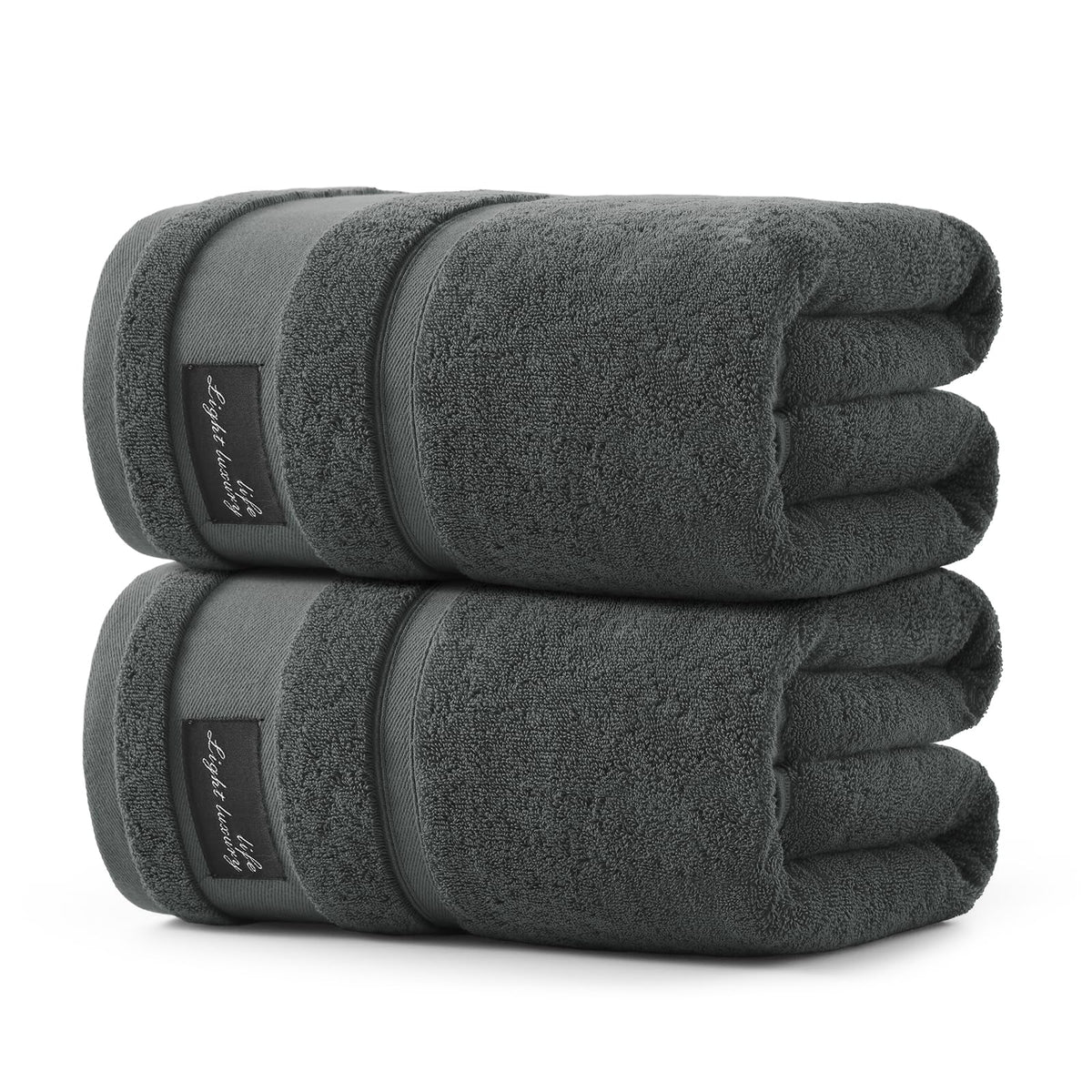 REDKISS bath towel 31x63 dark gray front view showing plush hotel luxury