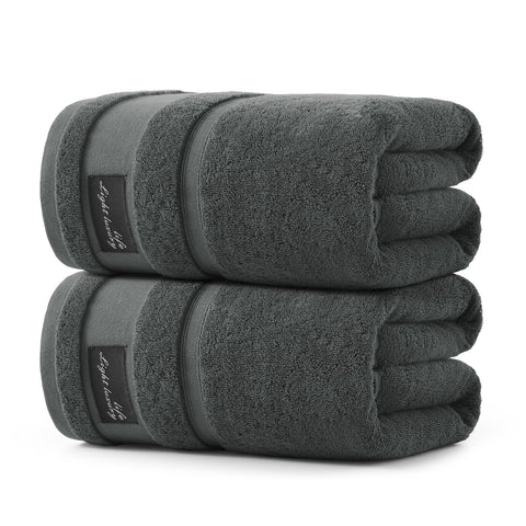 REDKISS bath towel 31x63 dark gray front view showing plush hotel luxury