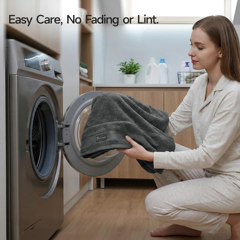 REDKISS 31x63 dark gray towel with hotel look for bathroom