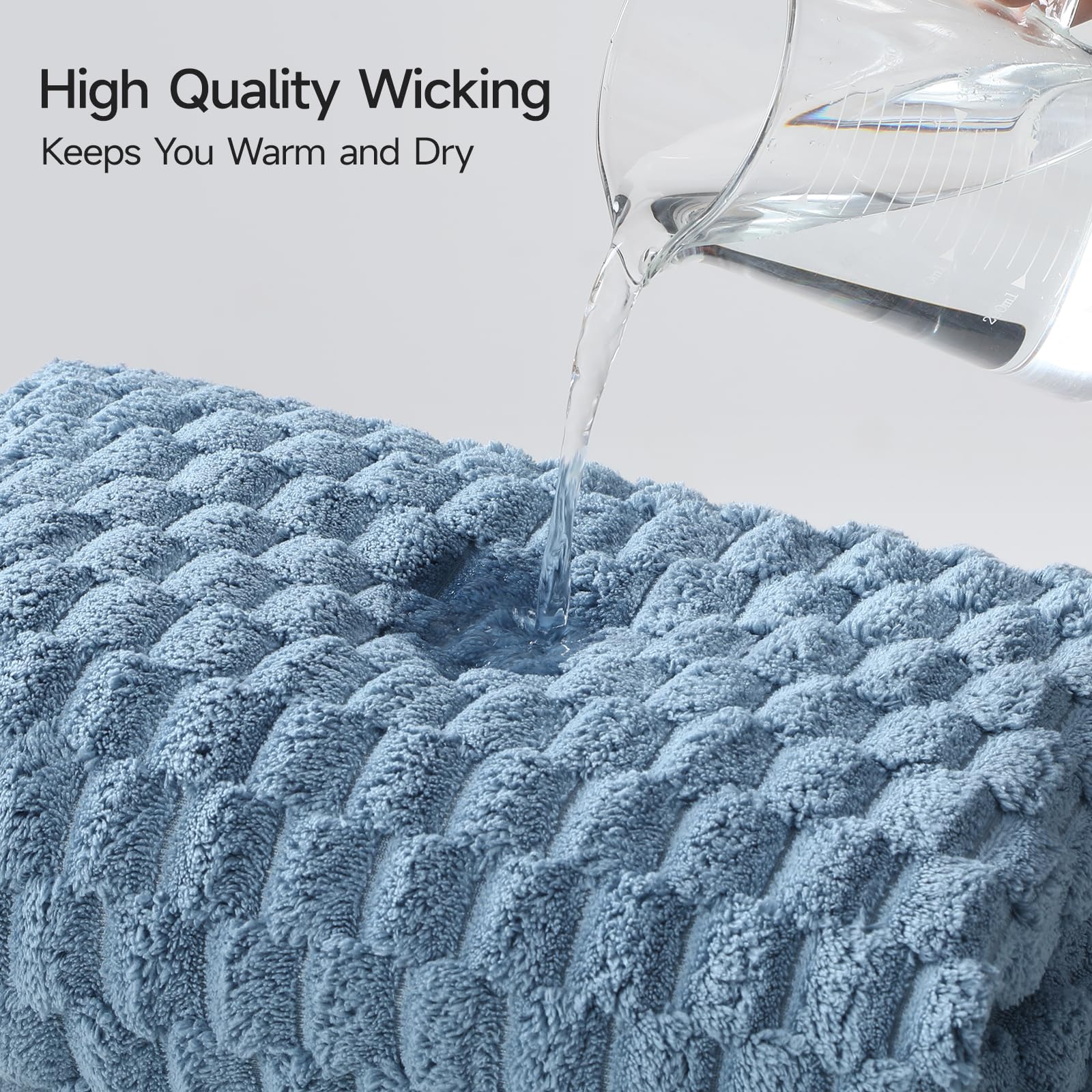 REDKISS four-pack blue towels provide easy-care and family convenience.