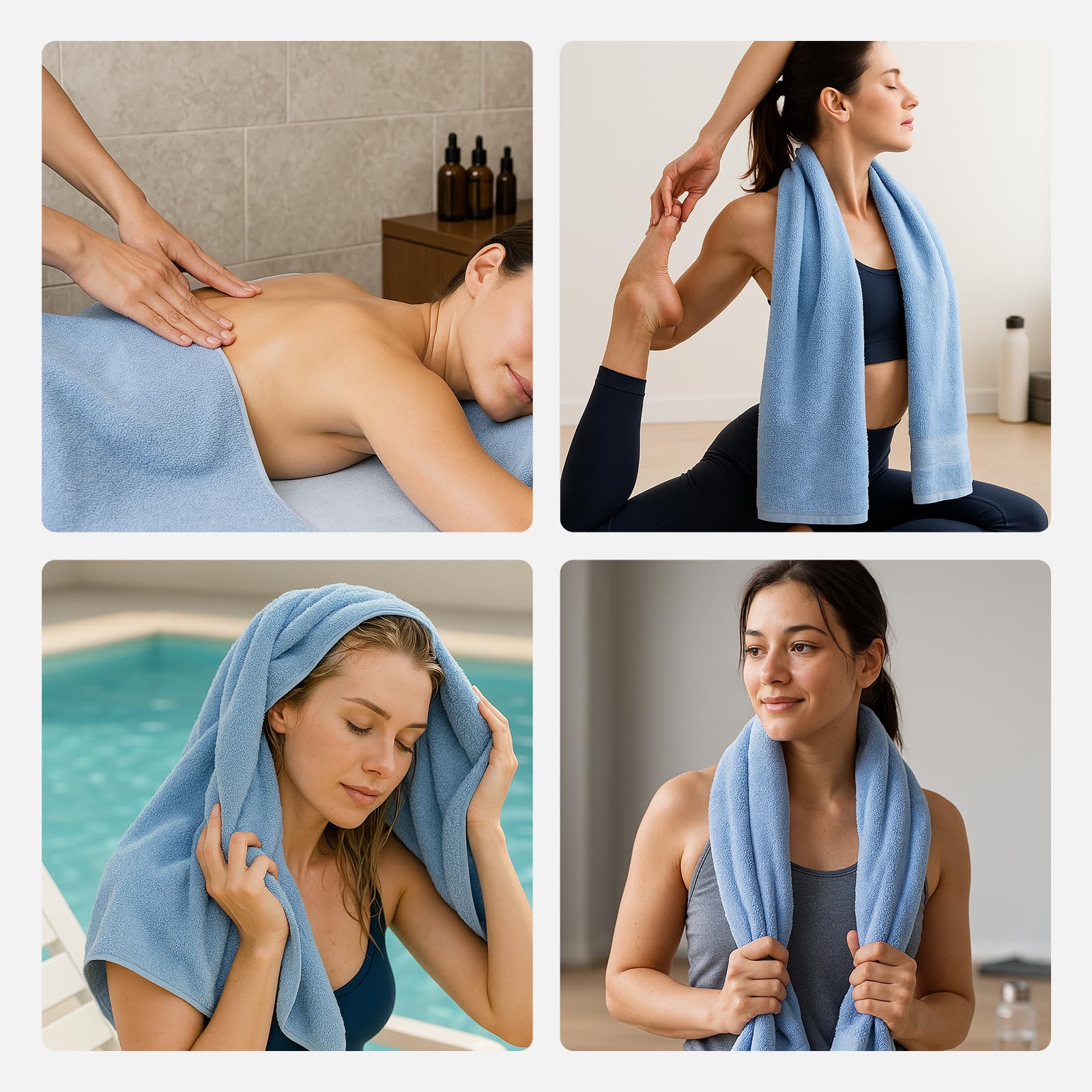 RedKiss blue towels ideal for gym or spa sessions.