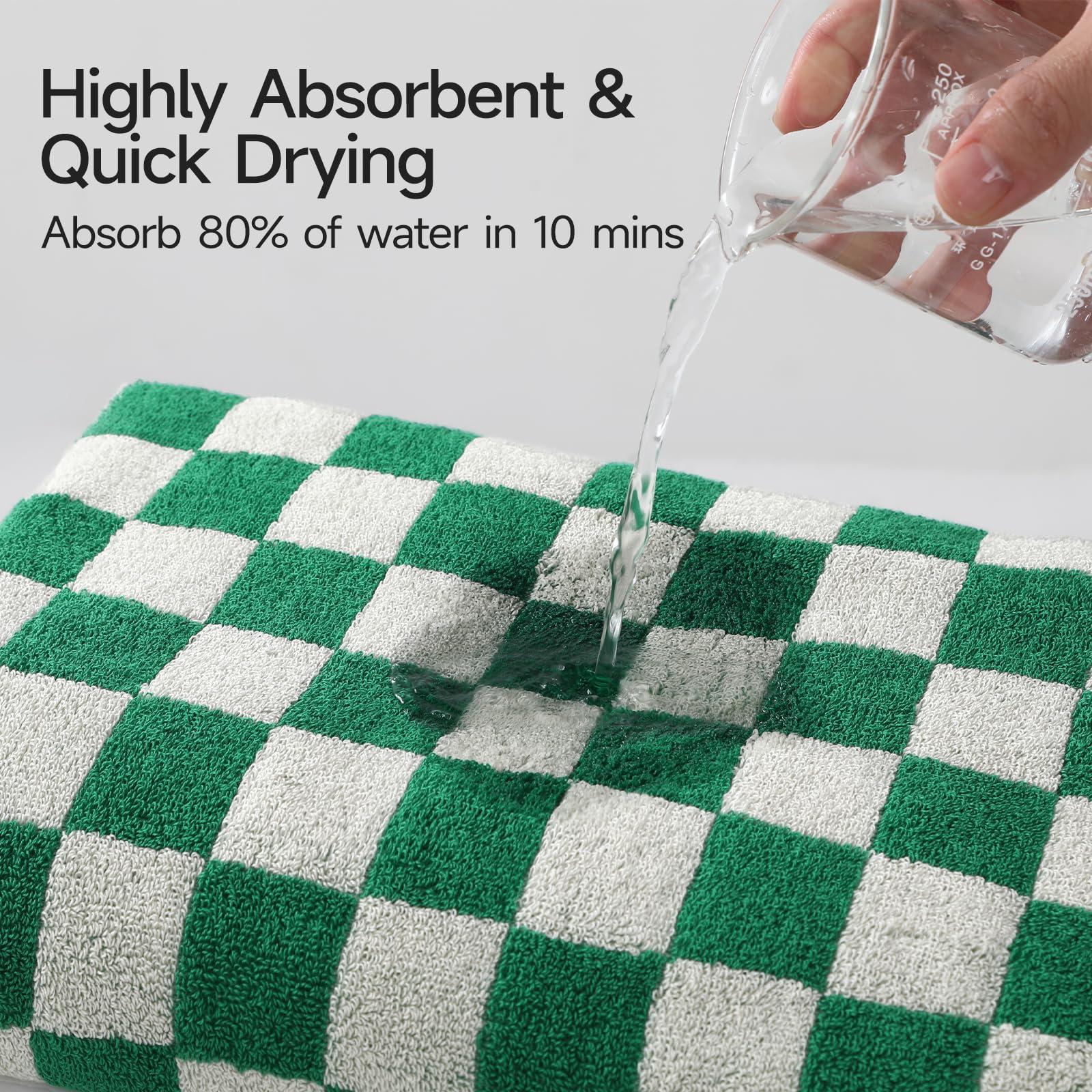 RedKiss checkered bath towels dense terry loops feel plush