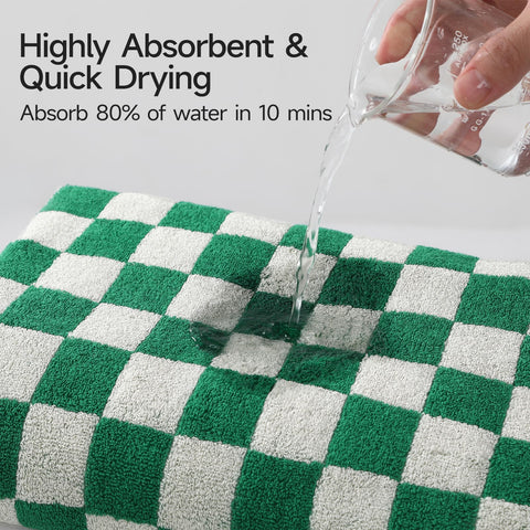 RedKiss checkered bath towels dense terry loops feel plush