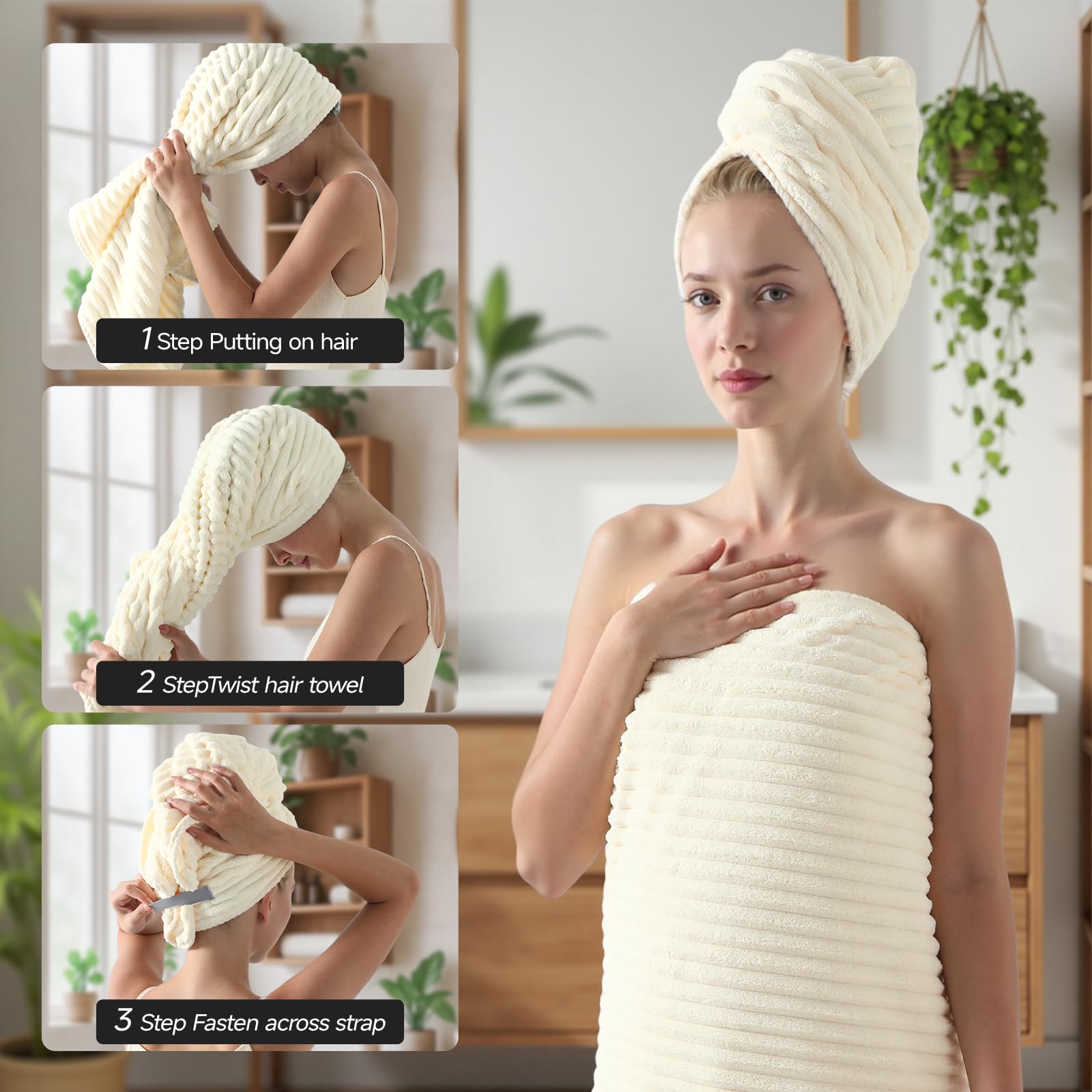 Redkiss close-up of towel pile demonstrates high absorbency and durable stitching.