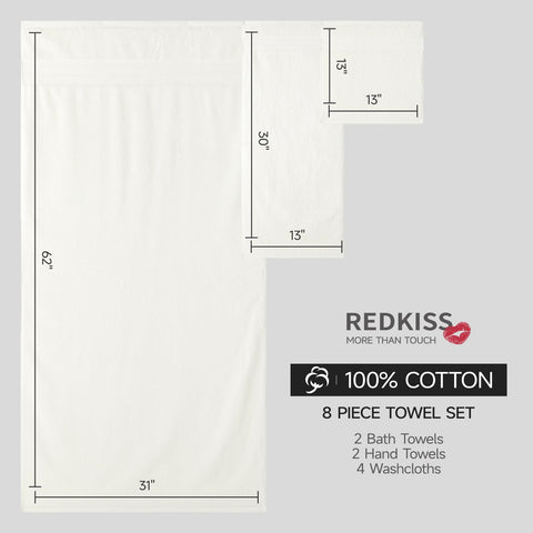 RedKiss ivory hand towels 2-pack emphasized for daily use