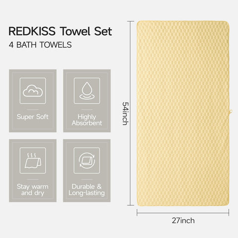 RedKiss oversized 27x55 towel wraps dry quickly after shower