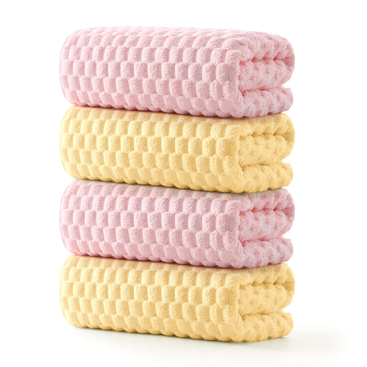 RedKiss pink microfiber bath towels set shown for plush, absorbent bath experience