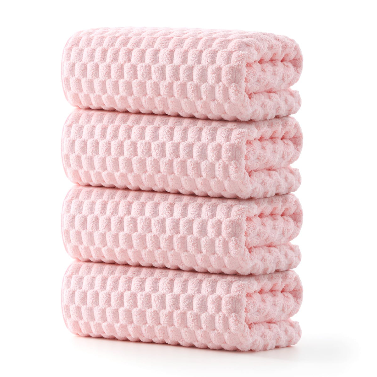 REDKISS pink microfiber bath towels 4-pack with vibrant color and quick-dry performance.