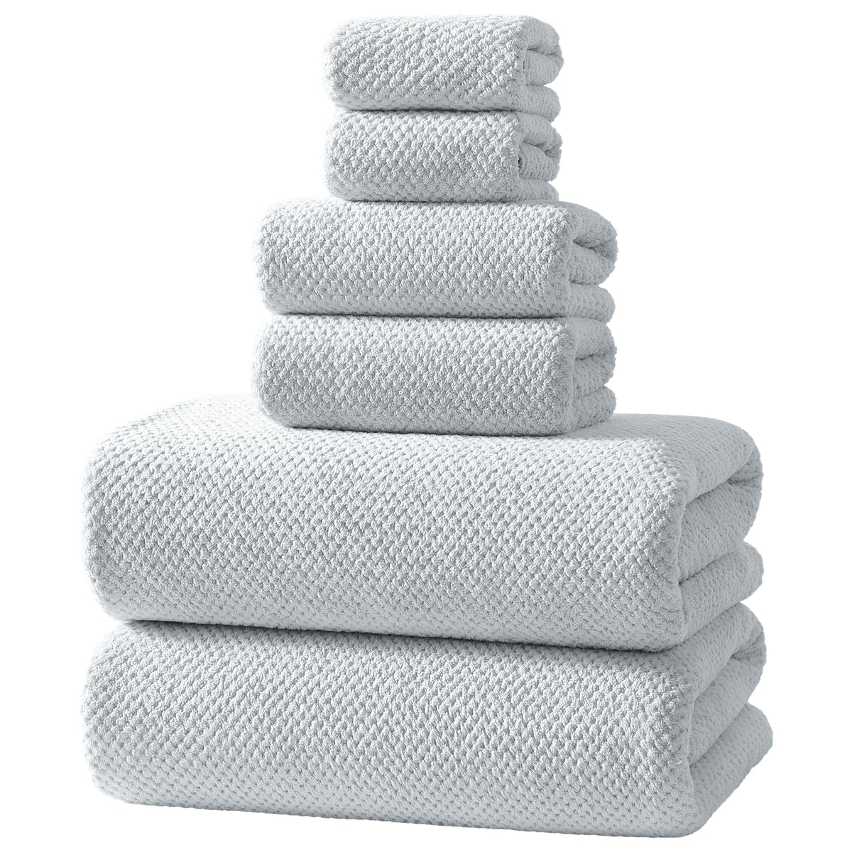 REDKISS premium towel set light grey packshot shows plush softness and hotel-grade appeal
