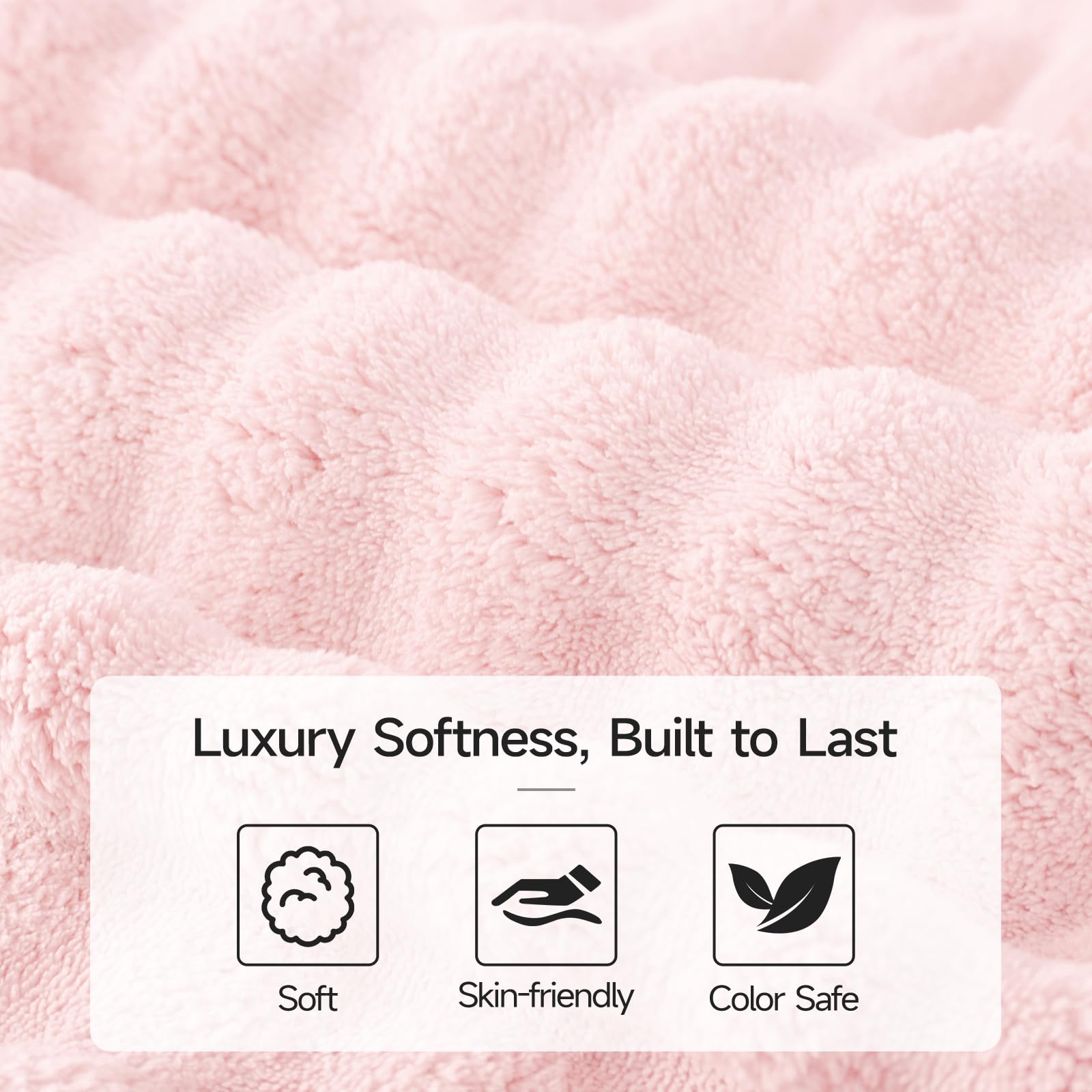 REDKISS Soft Bath Towel Set durable, easy-care design that resists fading and shrinking.