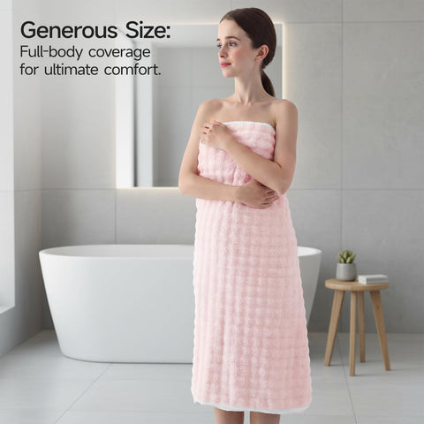 REDKISS Large Bath Towel 35x70 inch provides full-body coverage after showering.