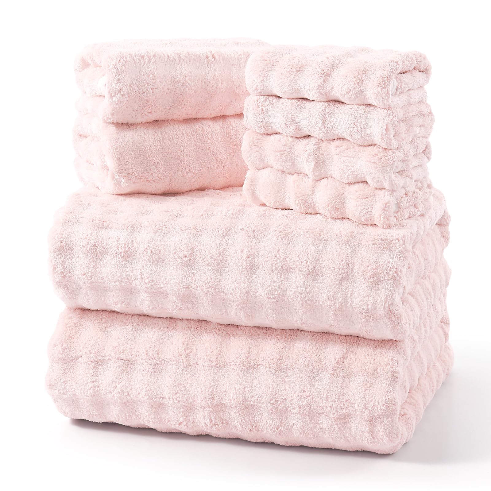 REDKISS Soft Bath Towel Set plush velvety texture for spa-like comfort after showers.