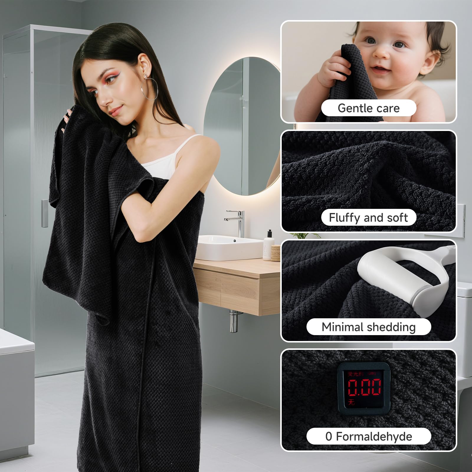 REDKISS towels absorbing water demonstration highlighting quick-dry performance.