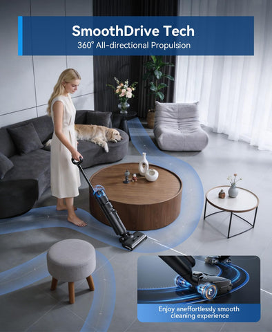 Redroad cordless vacuum-mop provides flexible, cord-free cleaning across rooms