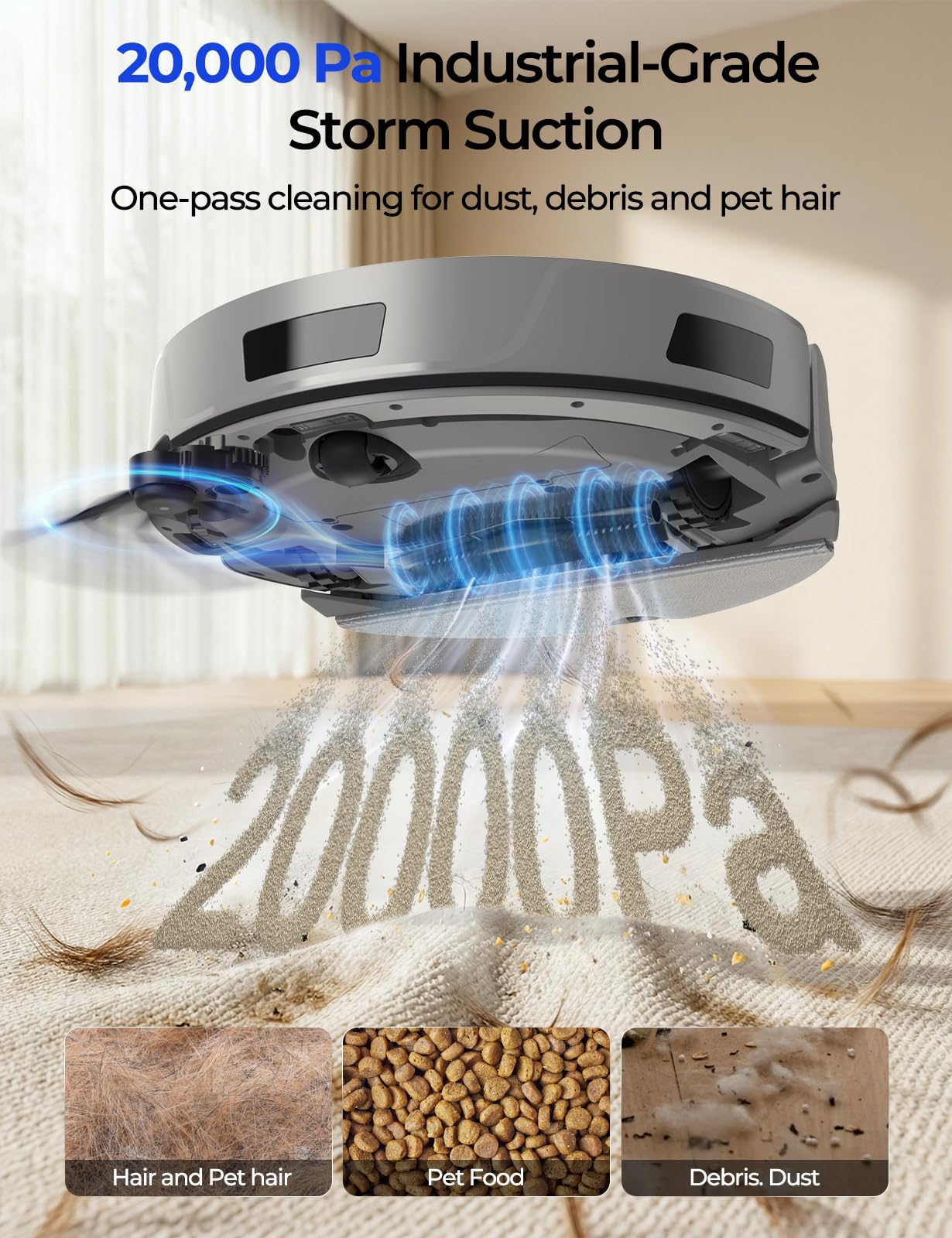 Redroad R11 in vacuum-sweep-mop mode for all-in-one cleaning.