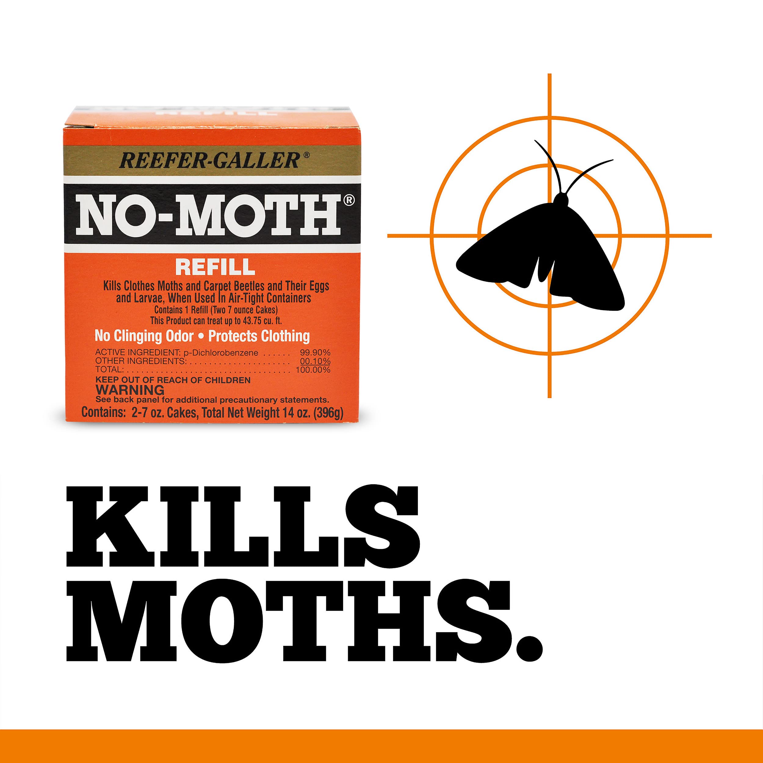 Kills moths, eggs, and larvae in fabric storage areas