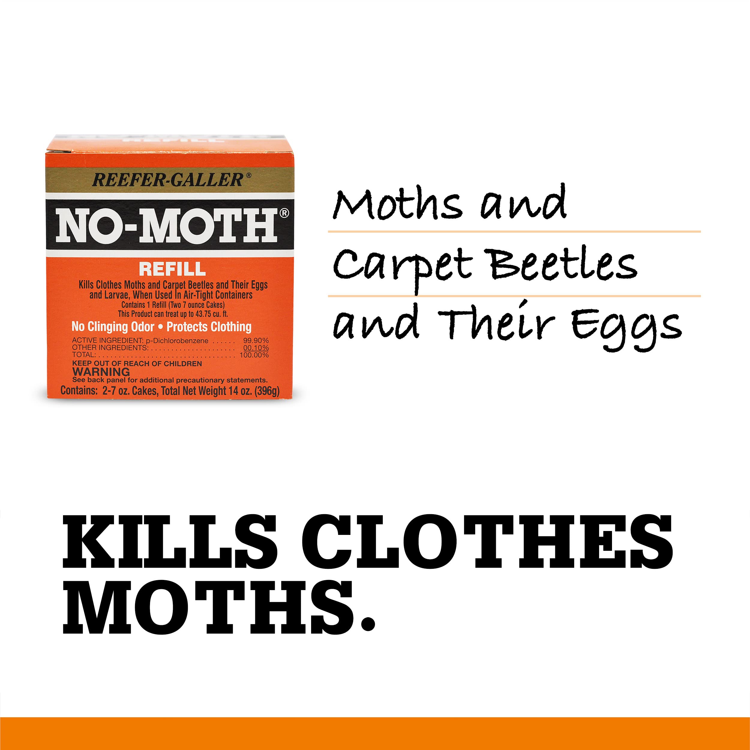 Protects woolens and cashmere from moth damage in closets