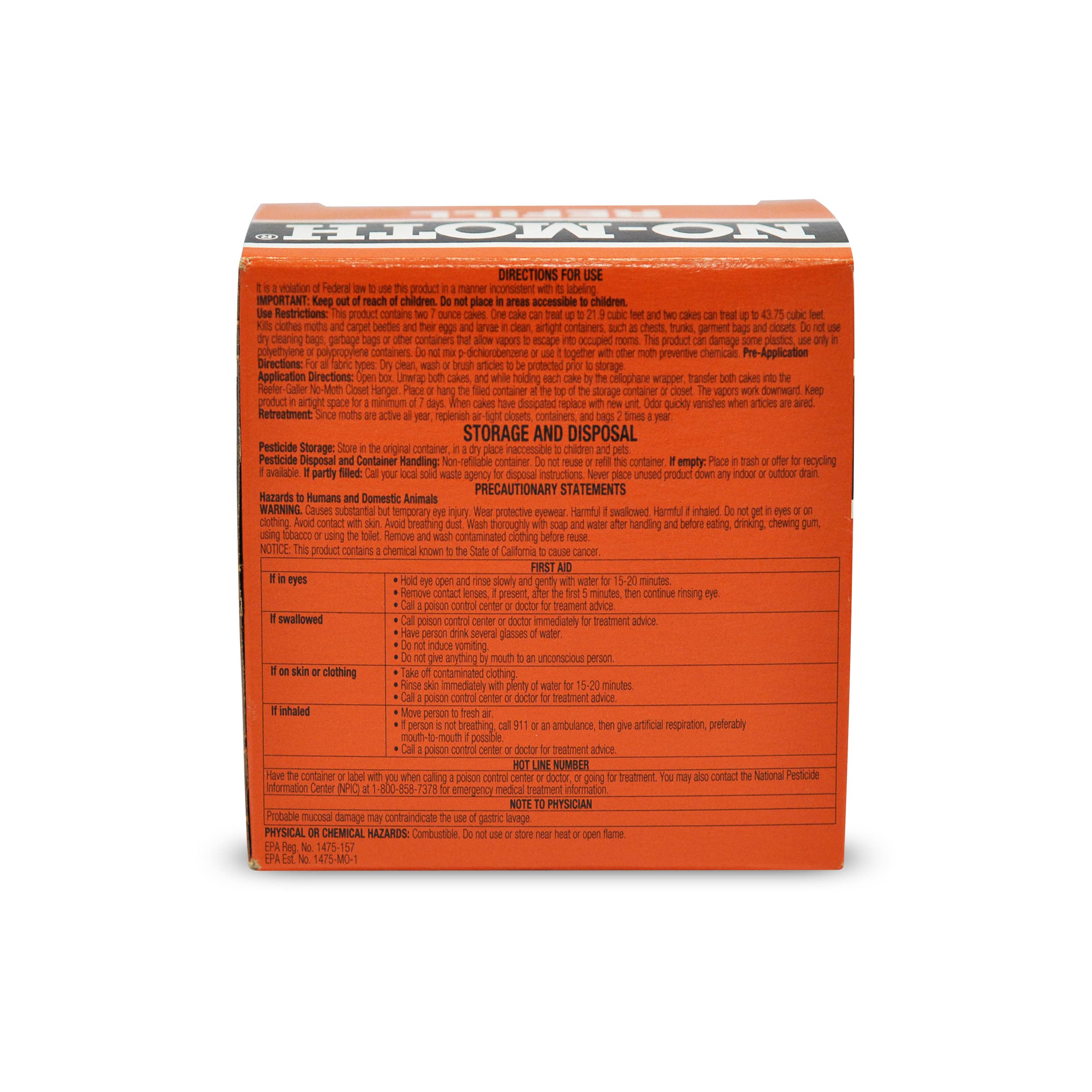 Close-up of Reefer-Galler moth cake highlighting non-odor formula