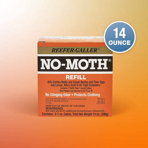 Reefer-Galler NO-Moth on a shelf provides convenient closet pest defense
