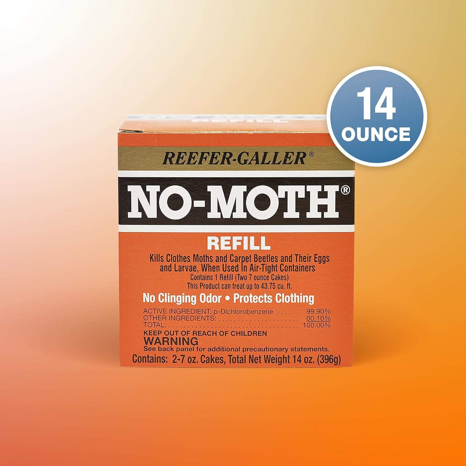 Reefer-Galler No Moth closet hanger refills close-up moth cake texture demonstrates protective design.