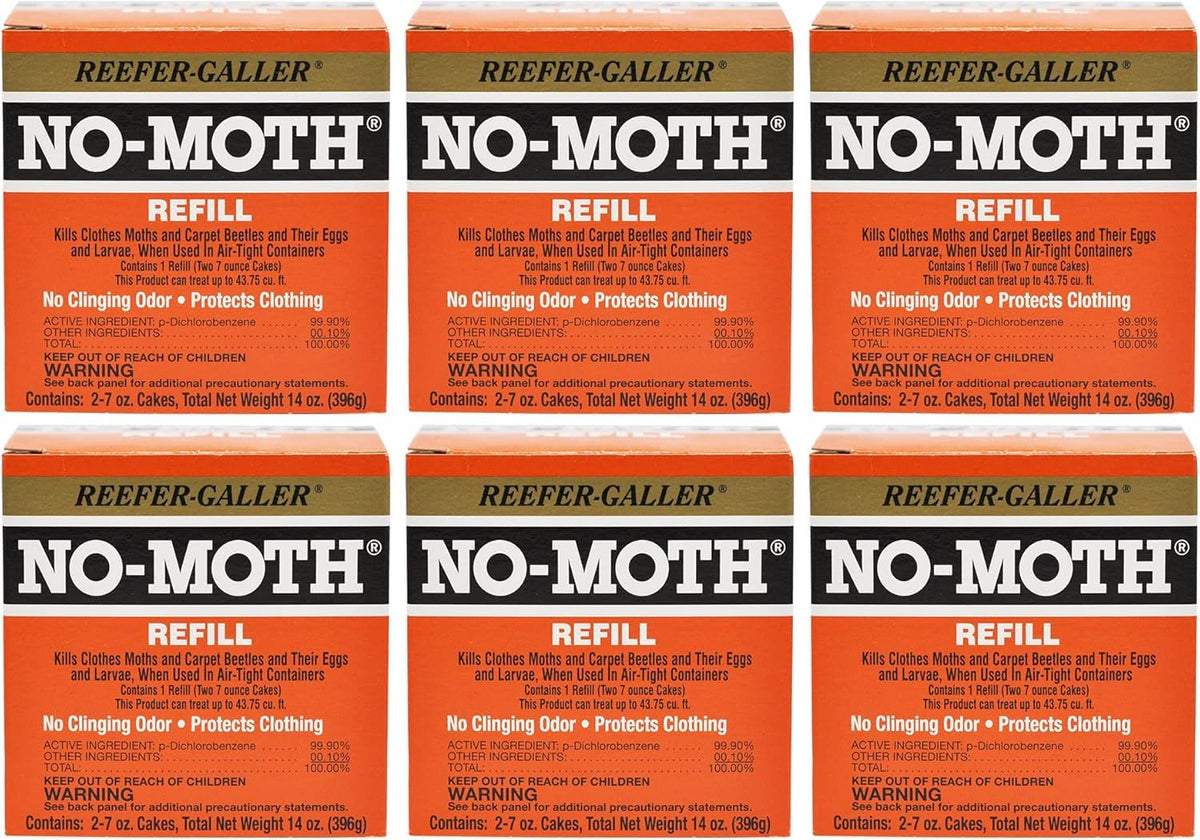 Reefer-Galler No Moth closet hanger refills front view for easy moth protection in storage.