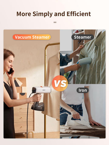 Reemix steamer's detachable 440ml tank allows quick refills during laundry.