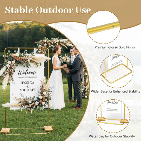ReePlan gold metal frame adds a premium look to ceremonies