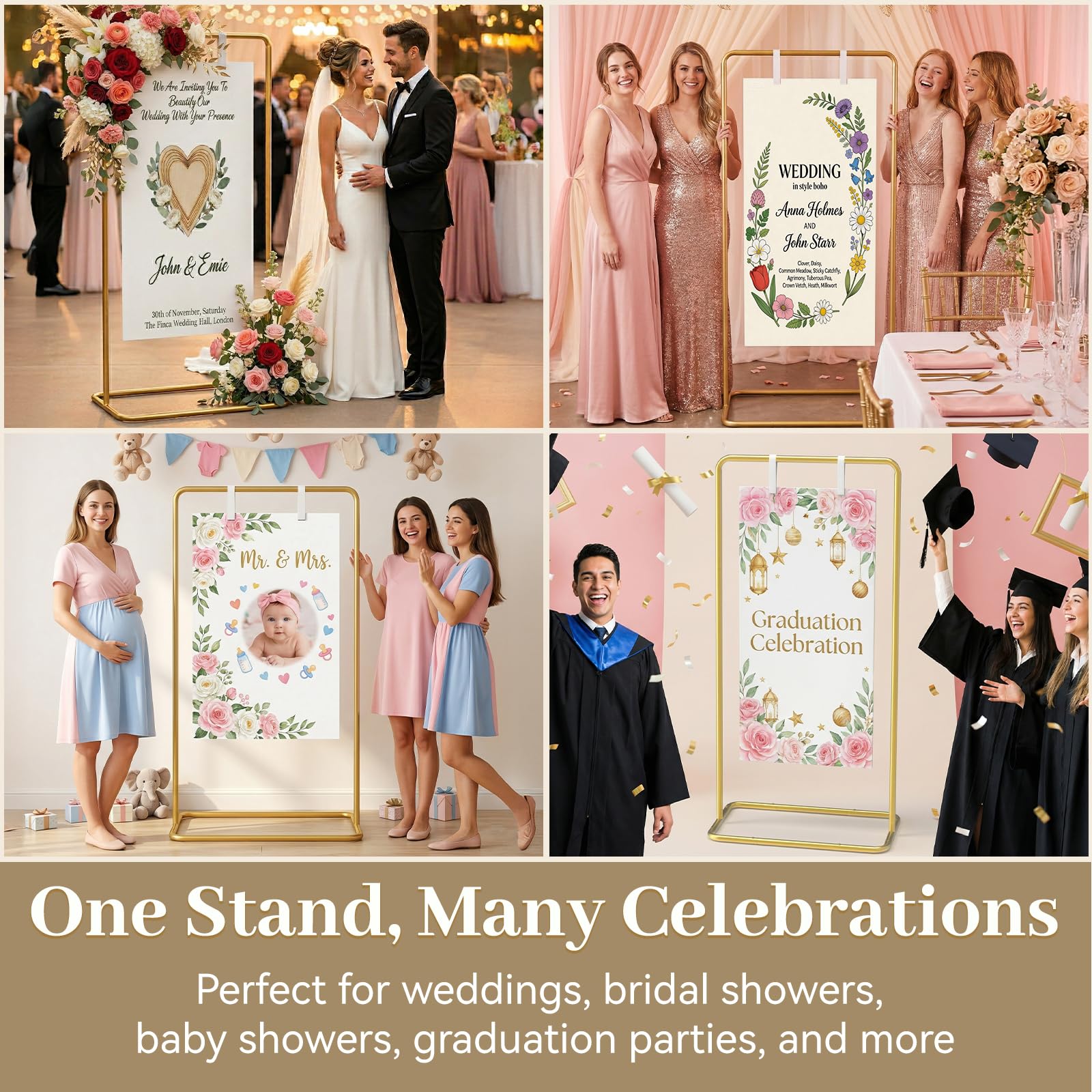ReePlan signage stand supports acrylic, foam boards, or wooden signs