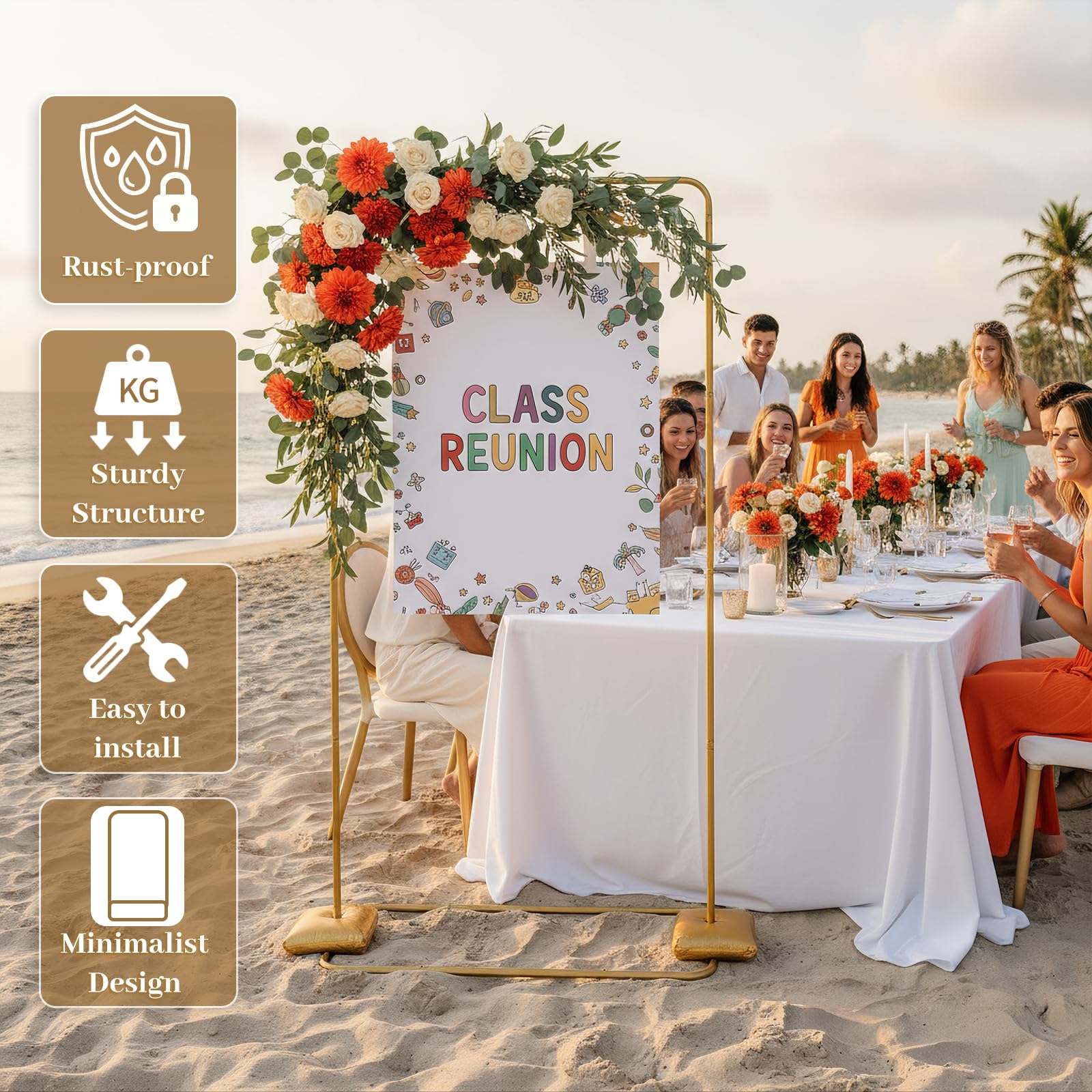 ReePlan sign stand leather straps secure posters with stylish versatility