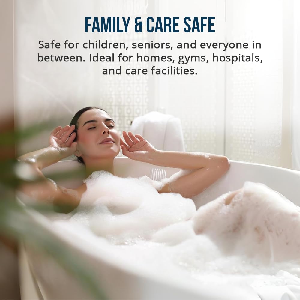 Refinished Bath Solutions easy-clean rubber mat resists scum buildup.