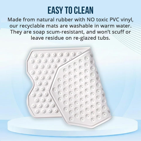 Refinished Bath Solutions large-coverage mat sits flat across wide tub surfaces.