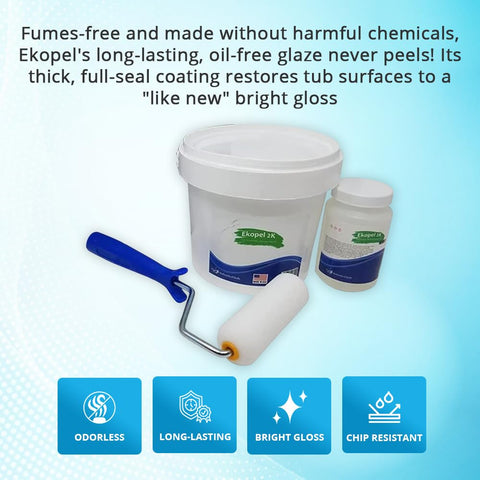 Refinished Bath Solutions odorless formula keeps indoor refinishing comfortable and low-odor.