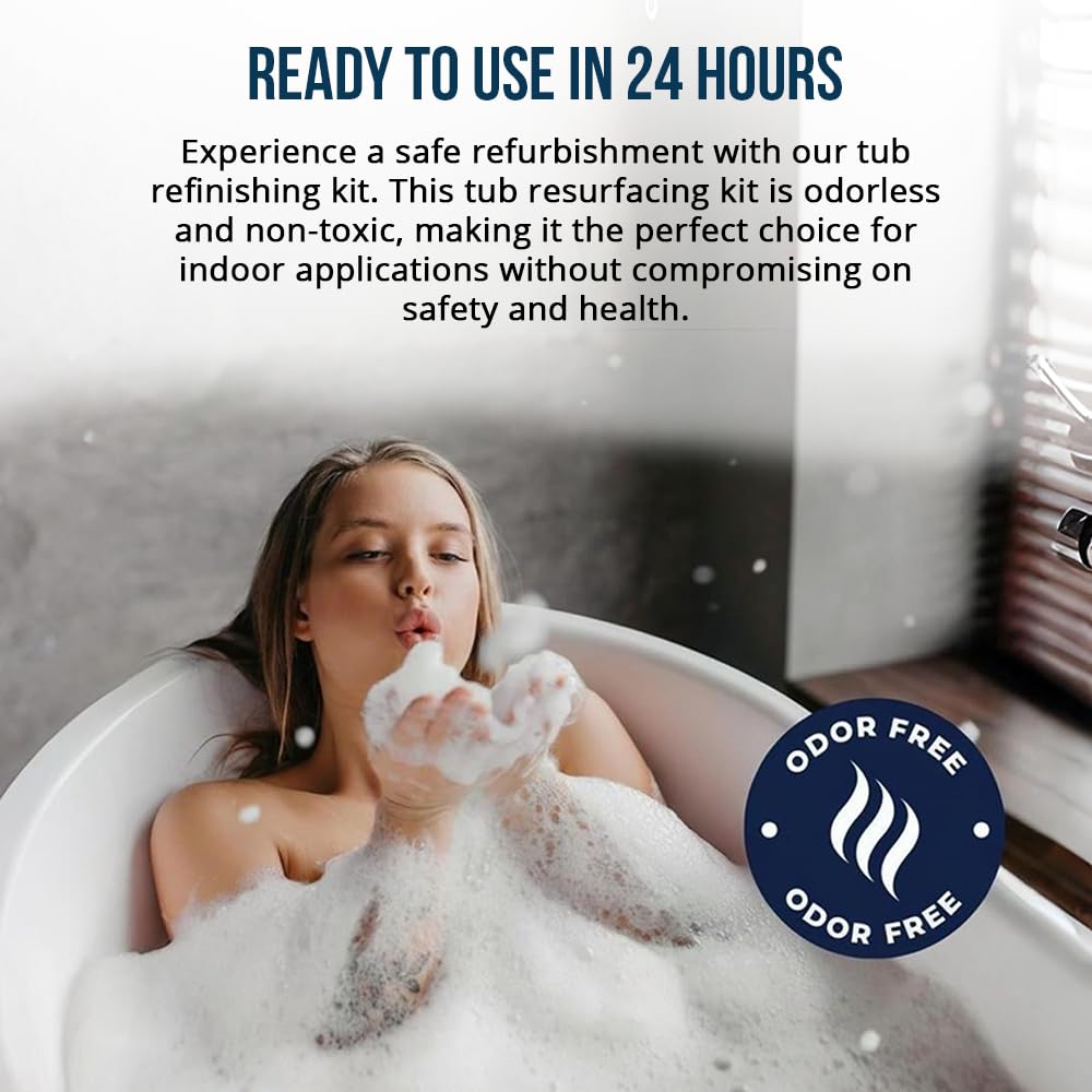 Refinished Bath Solutions USA-made enamel ensures quality for home refinishing projects.