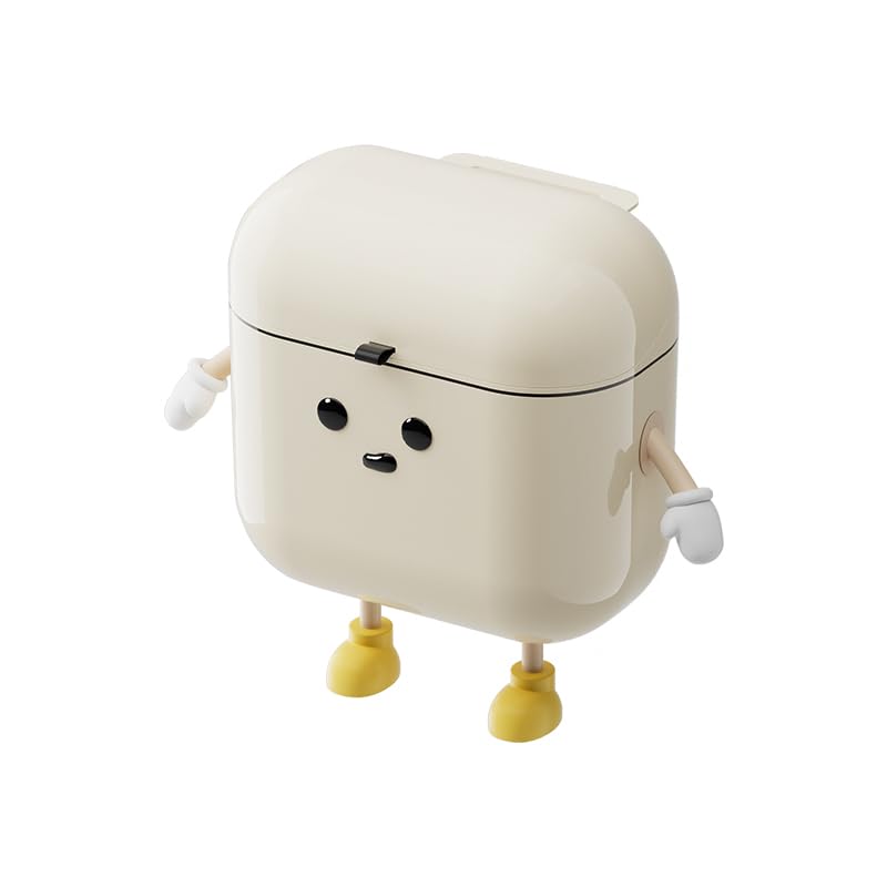 Reflygen wall-mounted trash bin with cream-white lid stores waste neatly