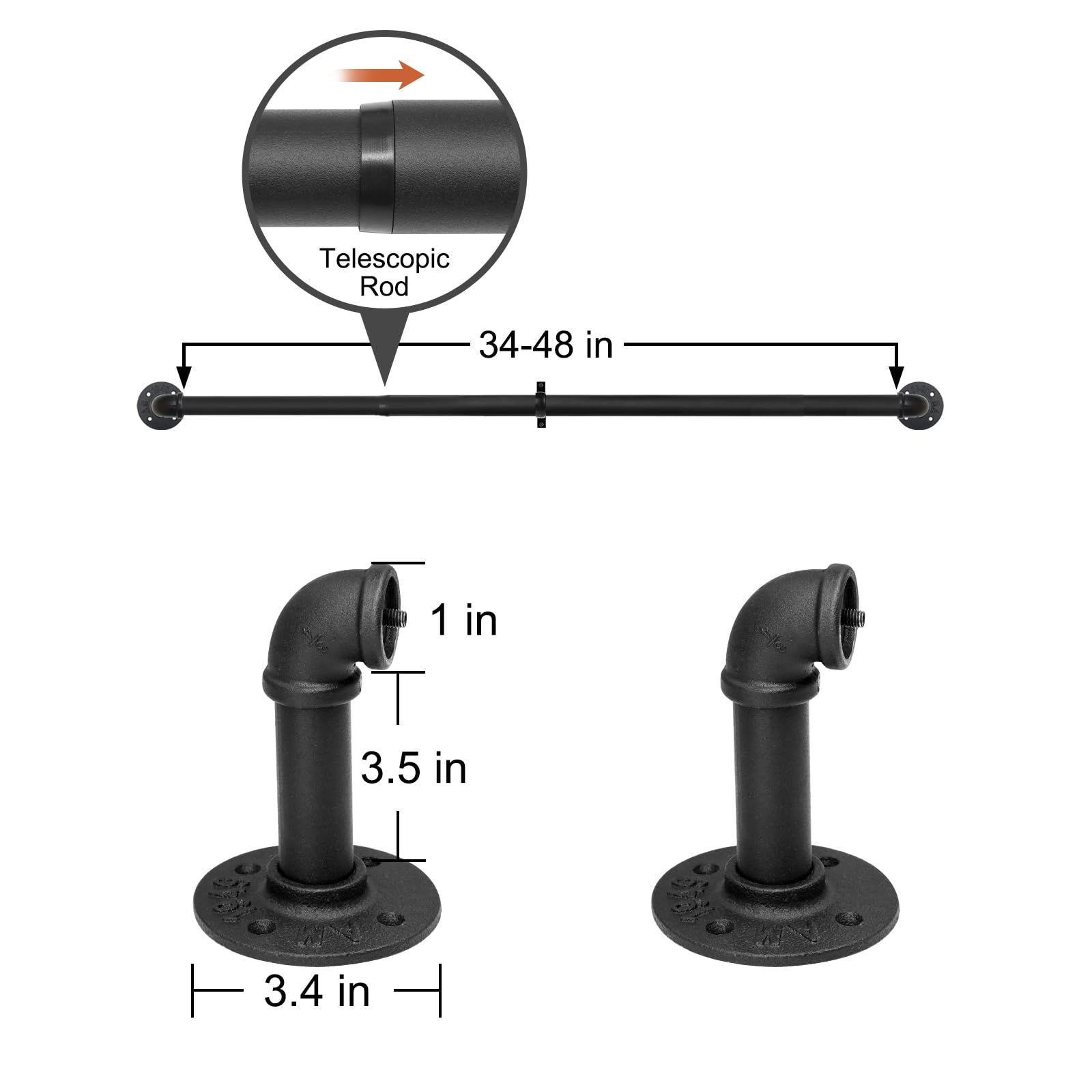 Refrze Heavy-duty rod set for wall or ceiling mounting.