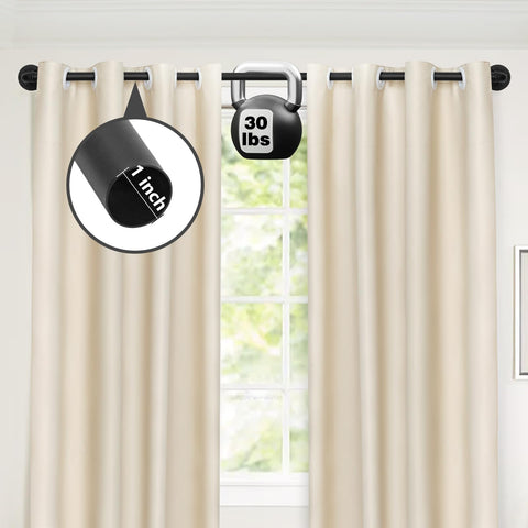 Refrze curtain rod can mount on walls or ceilings.