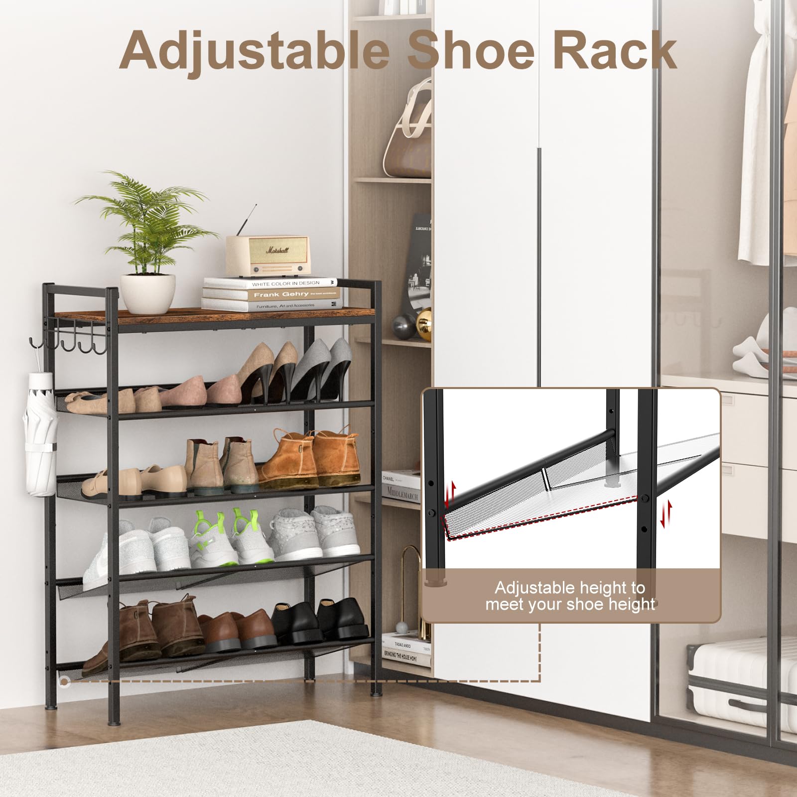 Refrze tilt feature provides adjustable storage angle for easy access.