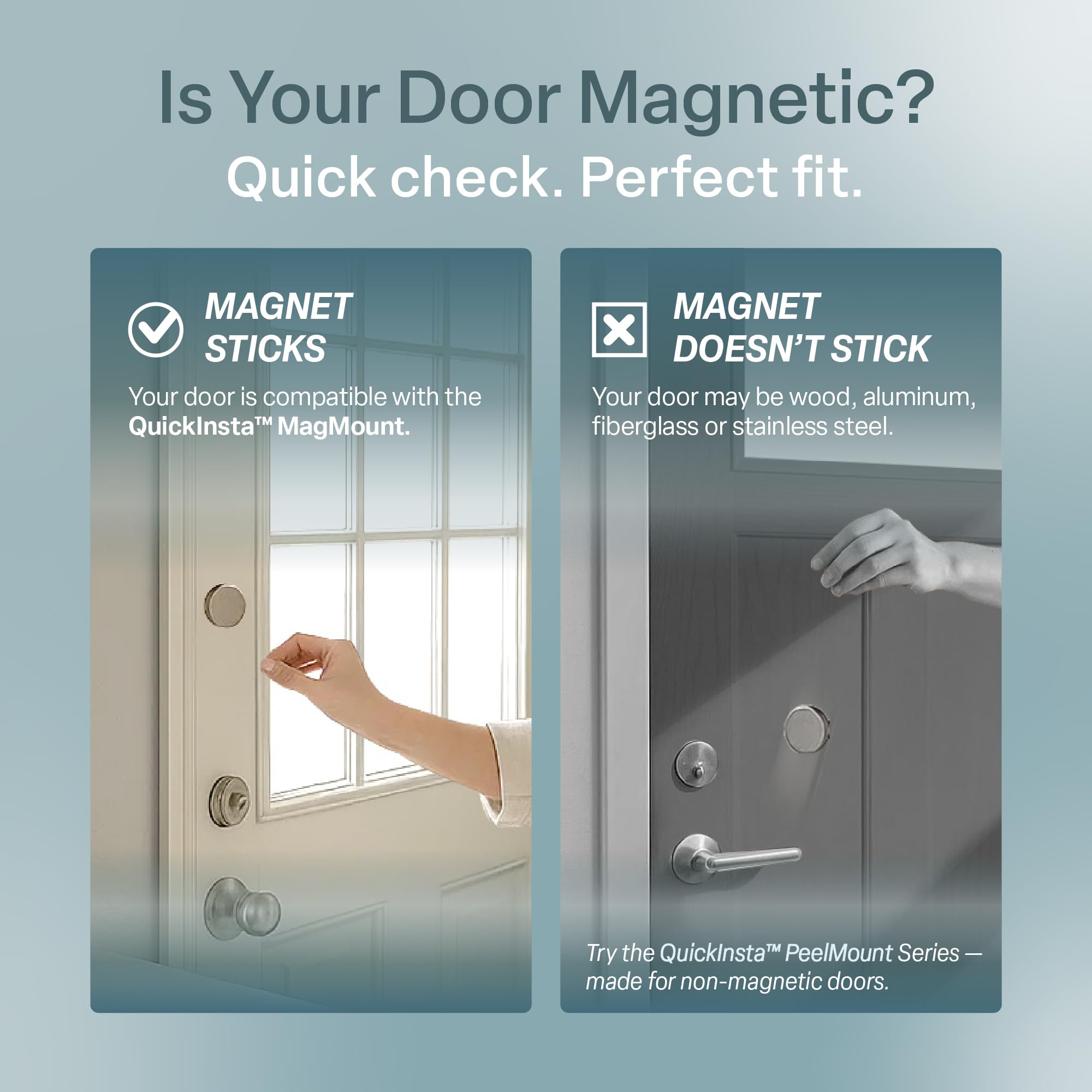 Regal estate QuickInsta magnetic hold-down brackets secure blinds during door movement