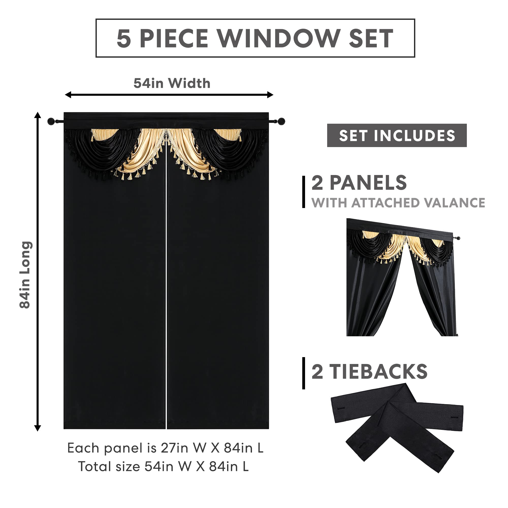 Floor-length Amore curtains graze the floor for a polished look