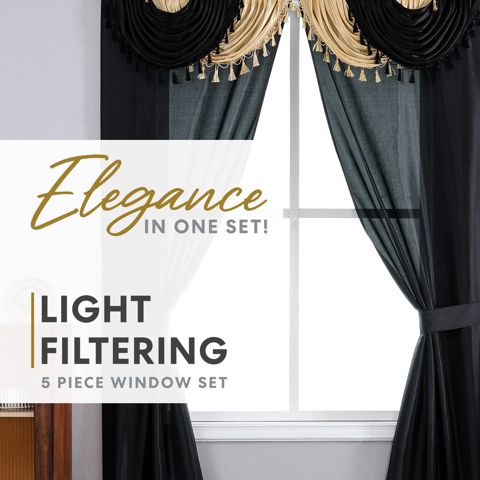 Amore panel front view shows soft black-gold two-tone design