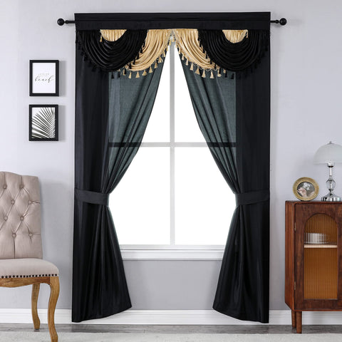 Regal Home Collections Amore waterfall valance attached for an elegant window framing