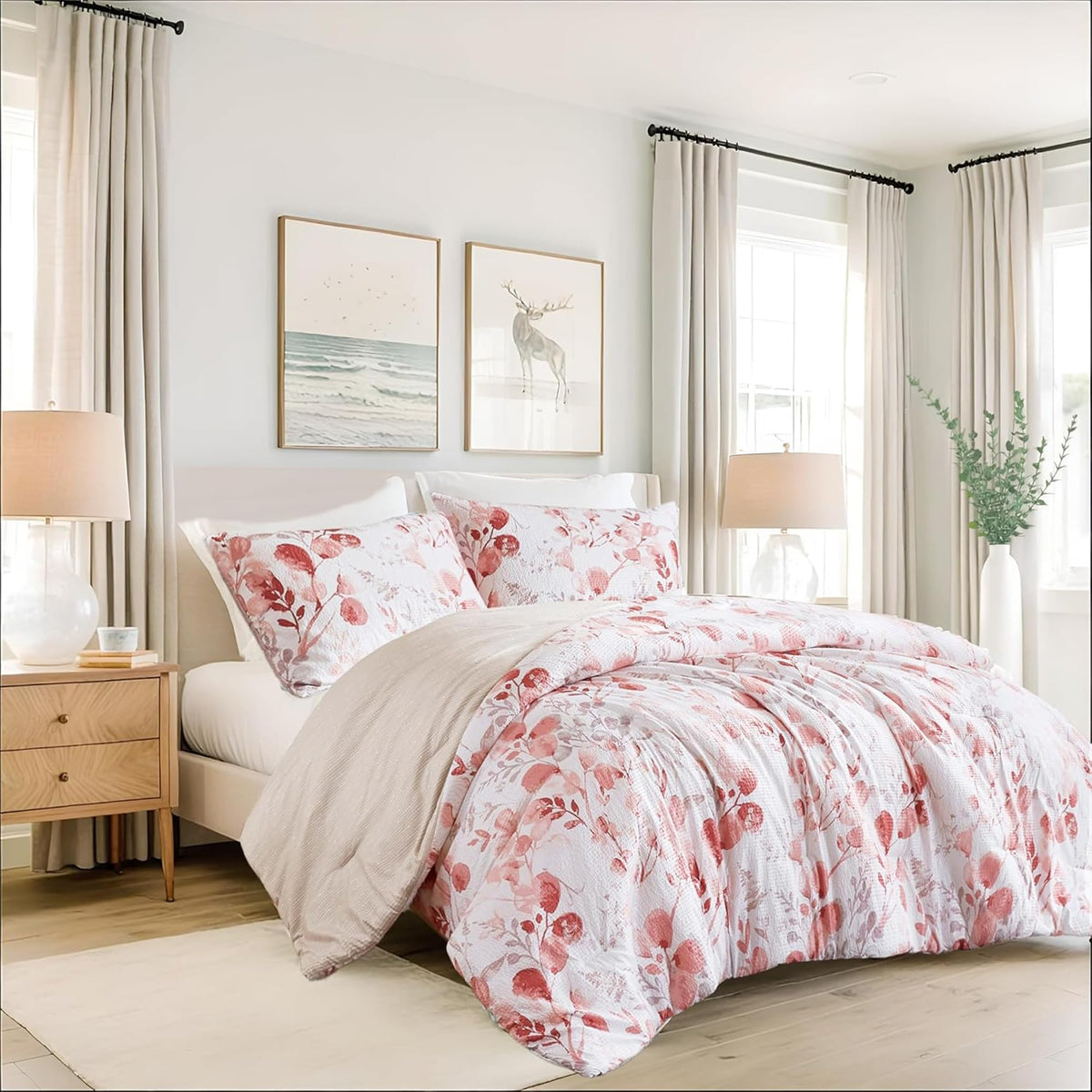 Regency Heights seersucker comforter face texture, breathable and cozy for year-round comfort.