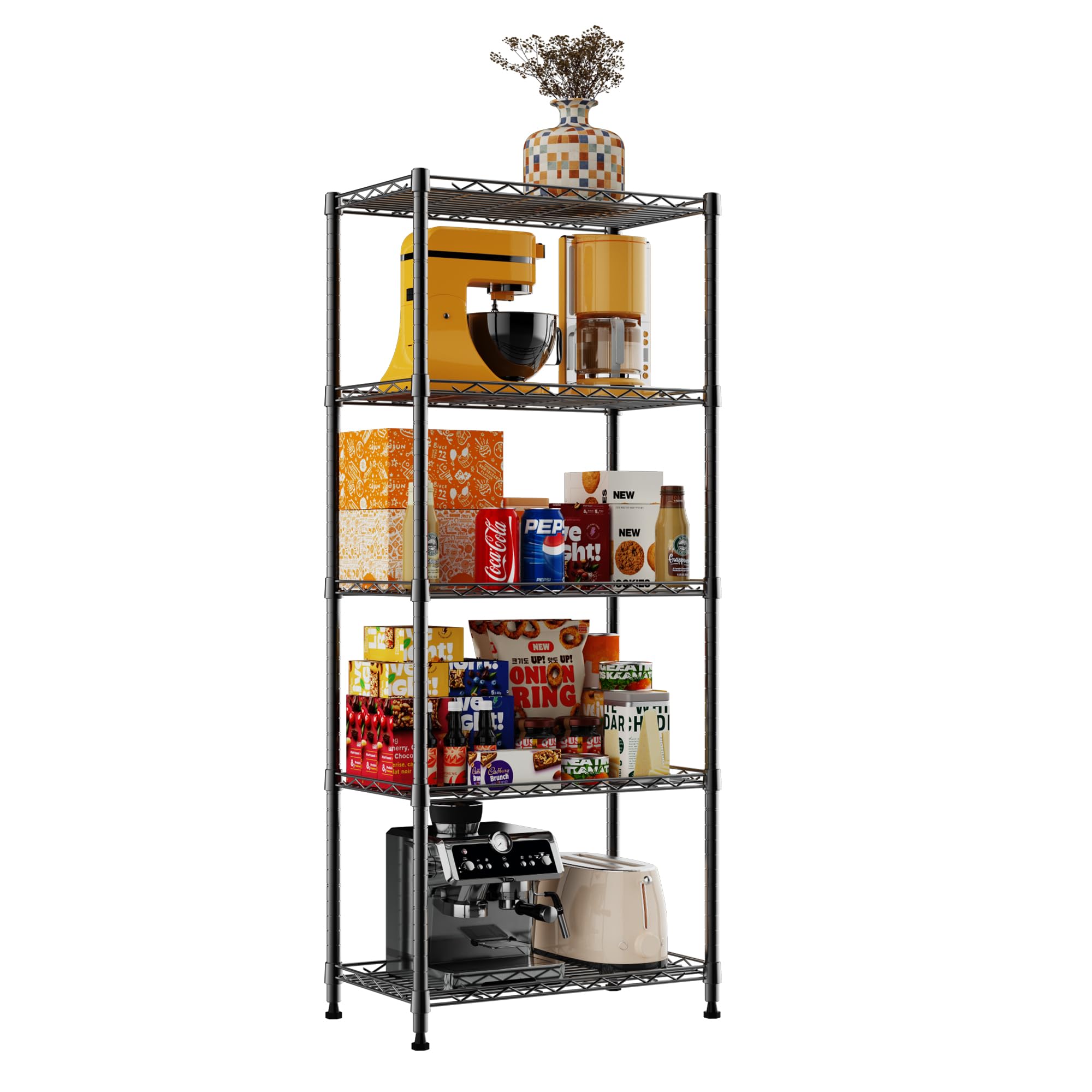 REGILLER 5-Wire Shelving easy no-tools assembly for quick setup.