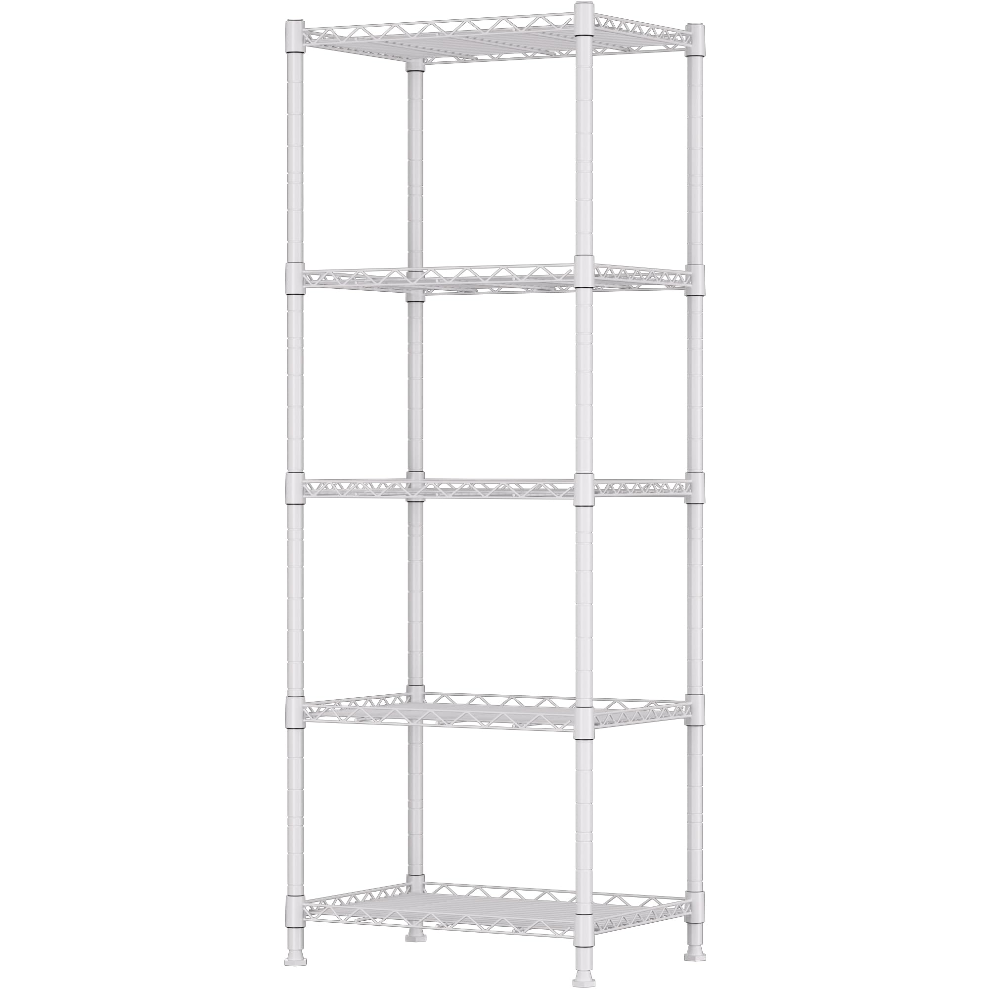 REGILLER 5-Wire Shelving Rack assembly view showing sturdy steel construction for durable storage.