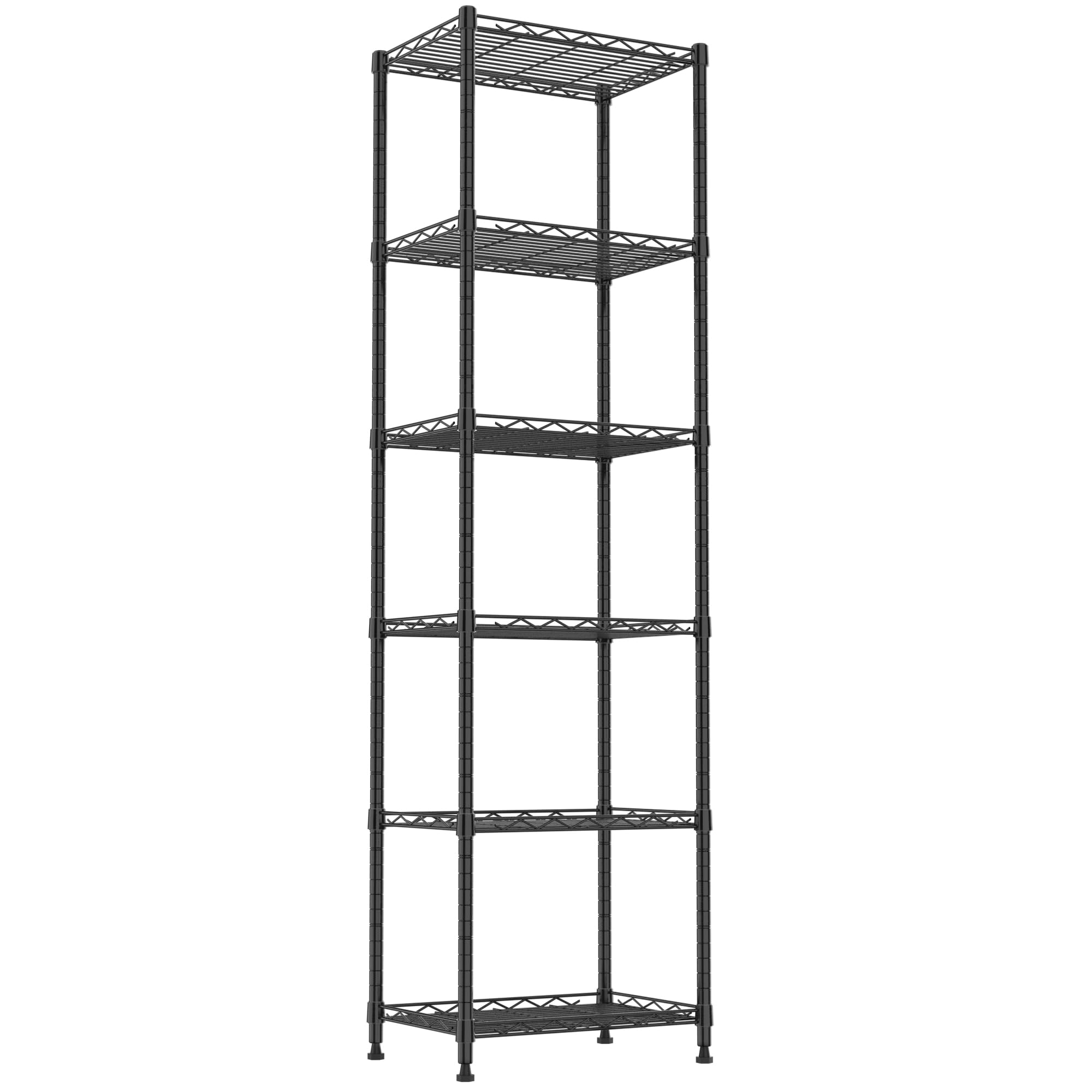 REGILLER 6-tier frame demonstrates sturdy spider-web design for durable storage.