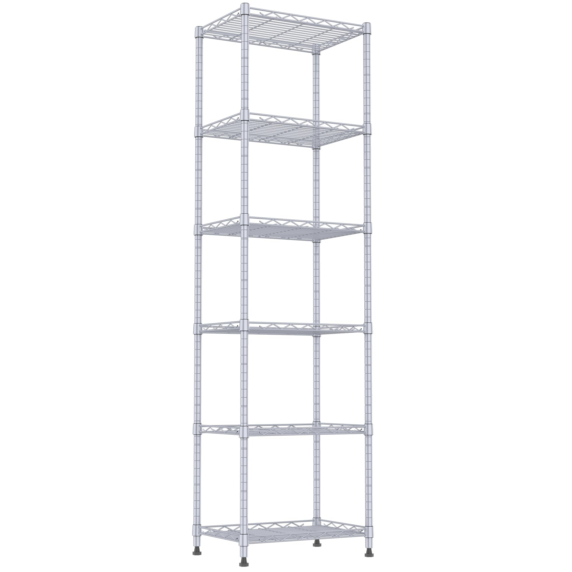 REGILLER 6-wire shelving unit being assembled for quick, tool-free setup.