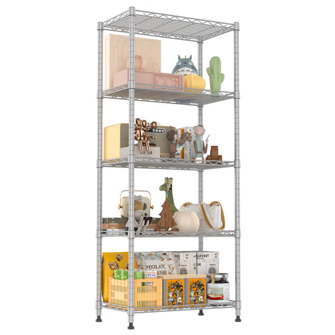 REGILLER adjustable-height shelves adapt to uneven floors for stable storage.