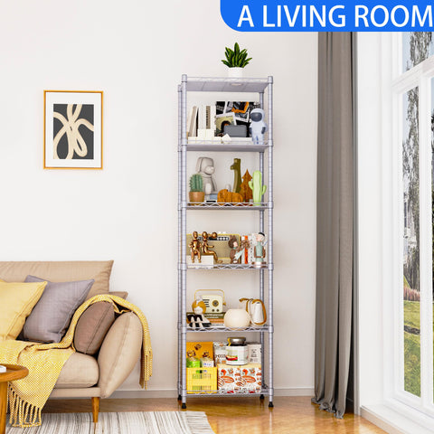 REGILLER height-adjustable shelves set in 1-inch increments for flexible storage.