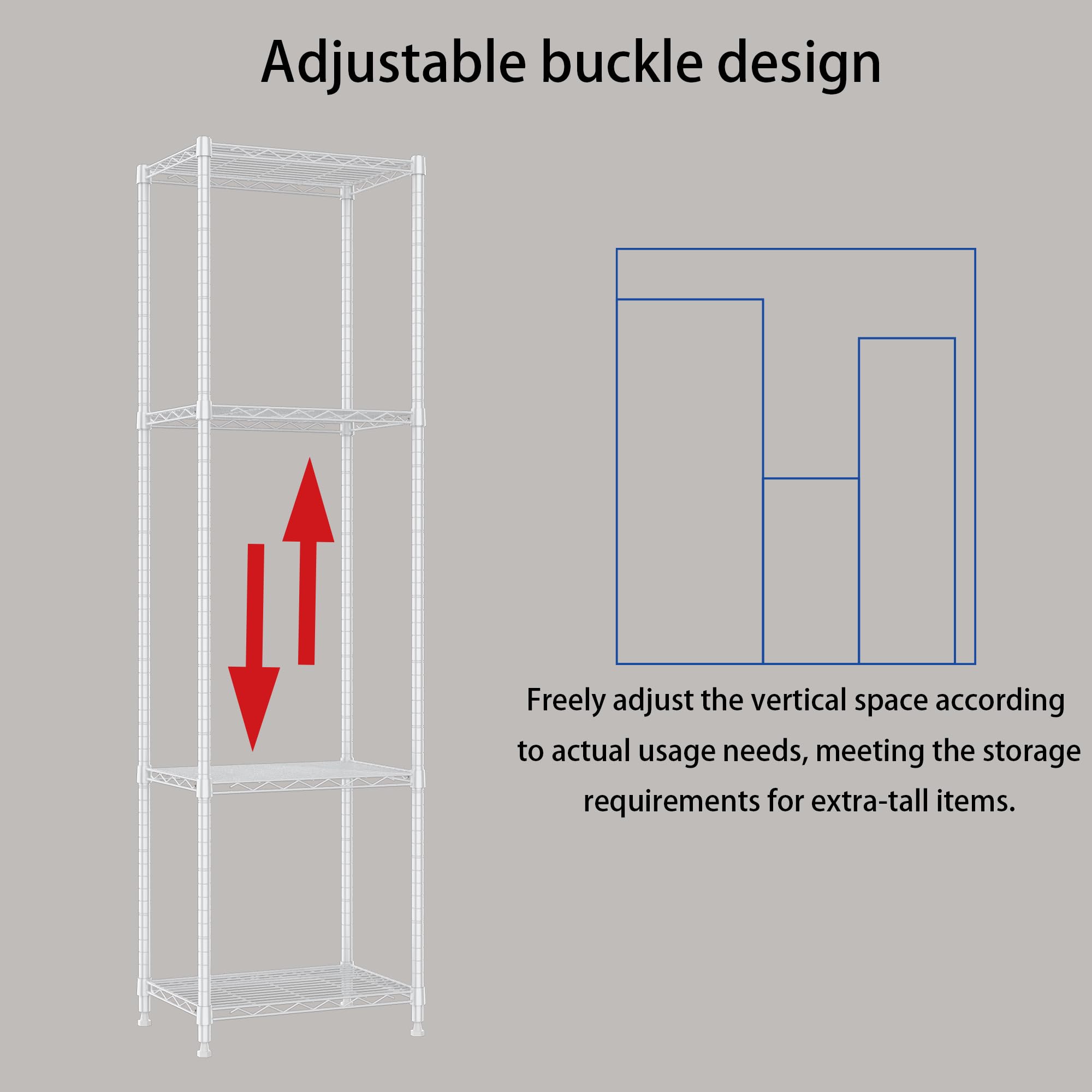 REGILLER six-shelf unit includes all parts for assembly.